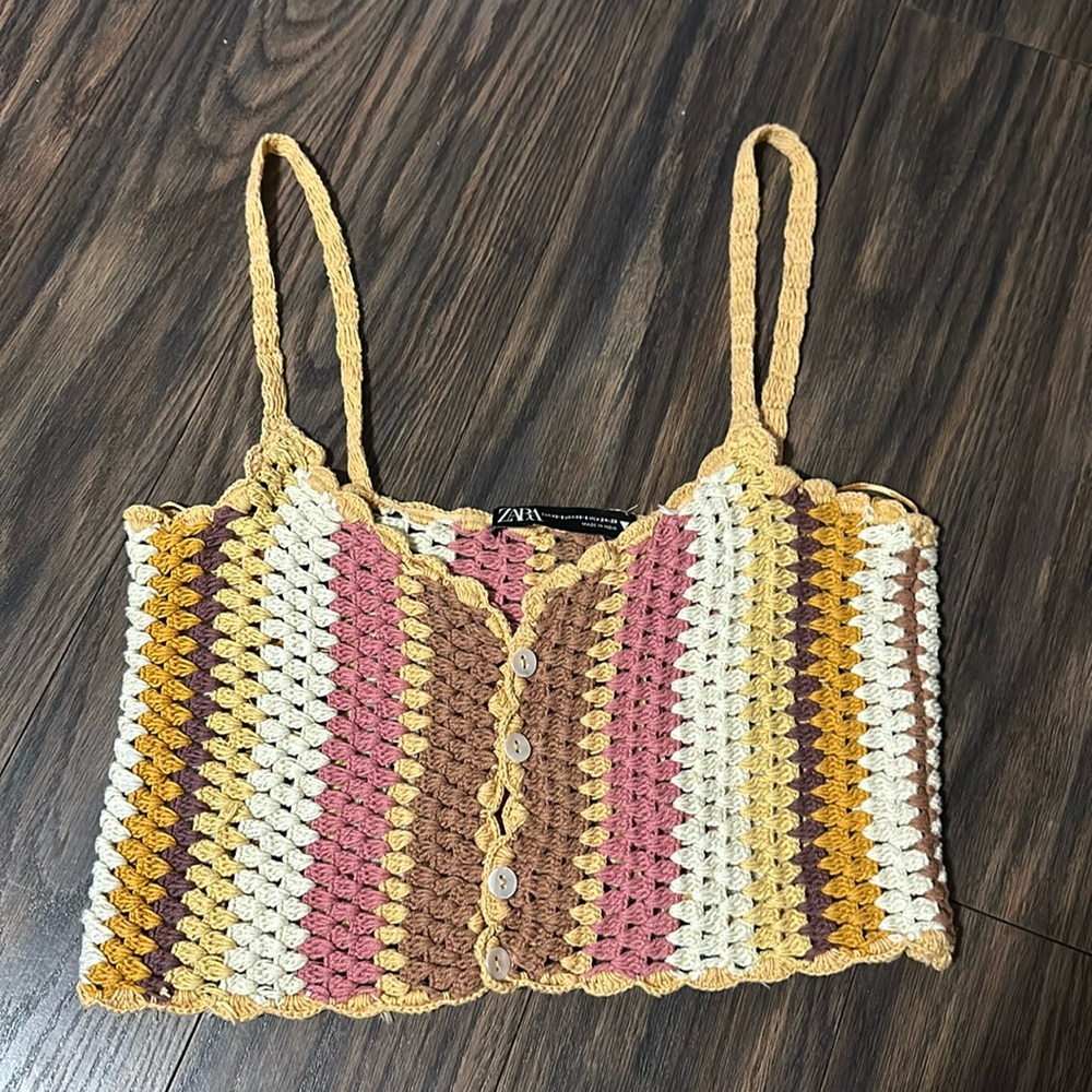 Zara crocheted crop top